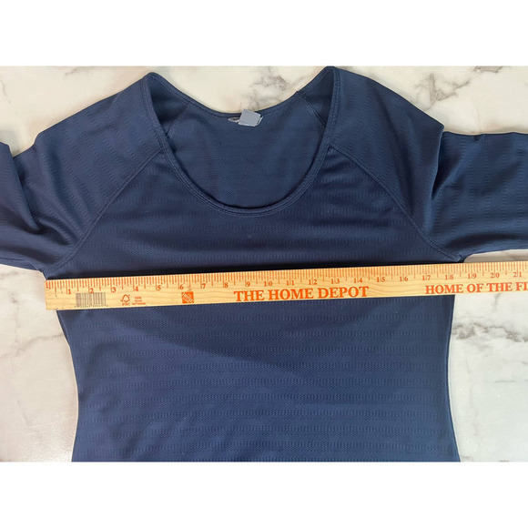 Eddie Bauer Textured Scoop Neck Top, Quarter Length Sleeve, Blue, Large - Picture 9 of 11